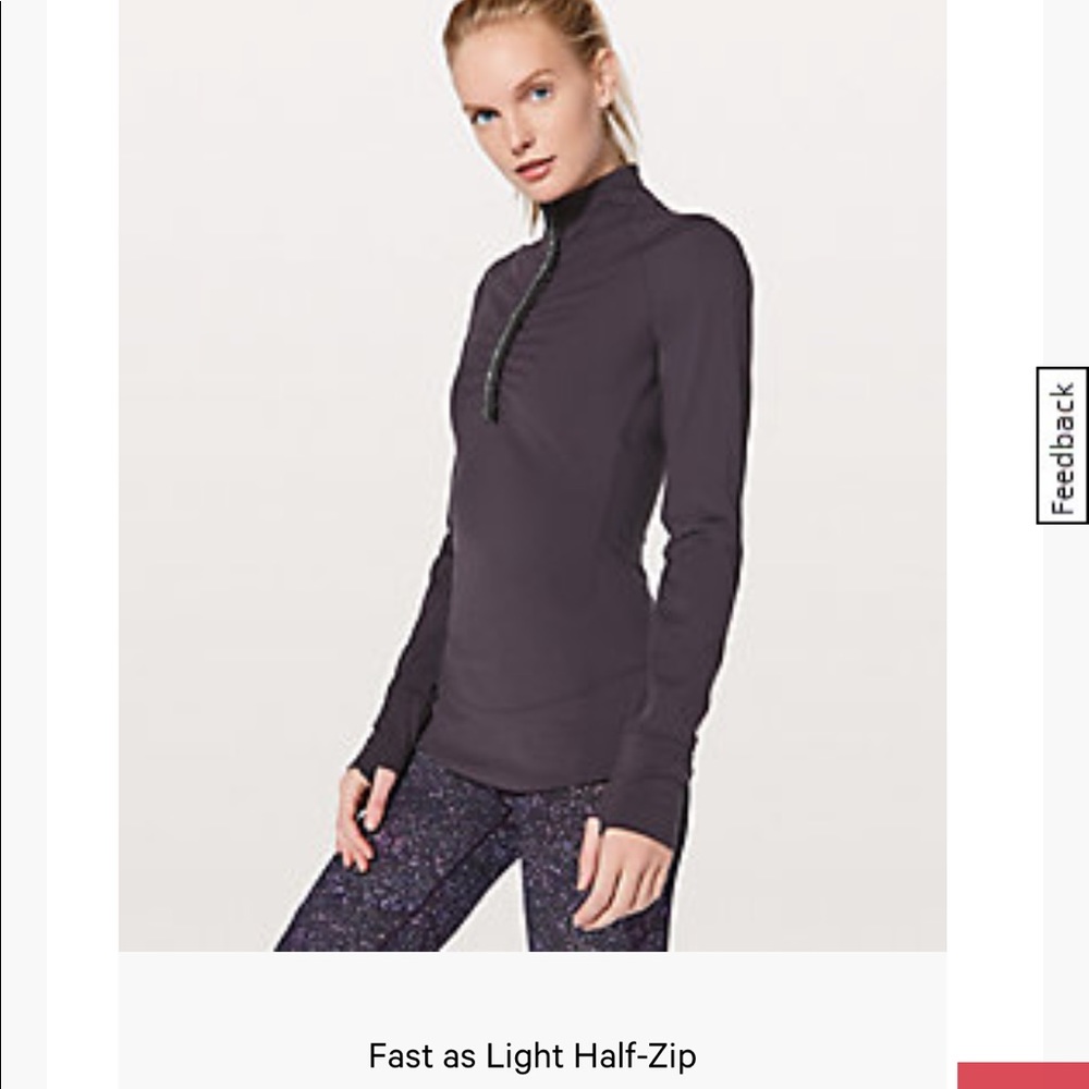 Lululemon fast as light half zip up